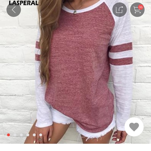 ⬇️💲 One left (S) Woman’s long sleeved shirt (Red) - Picture 3 of 5